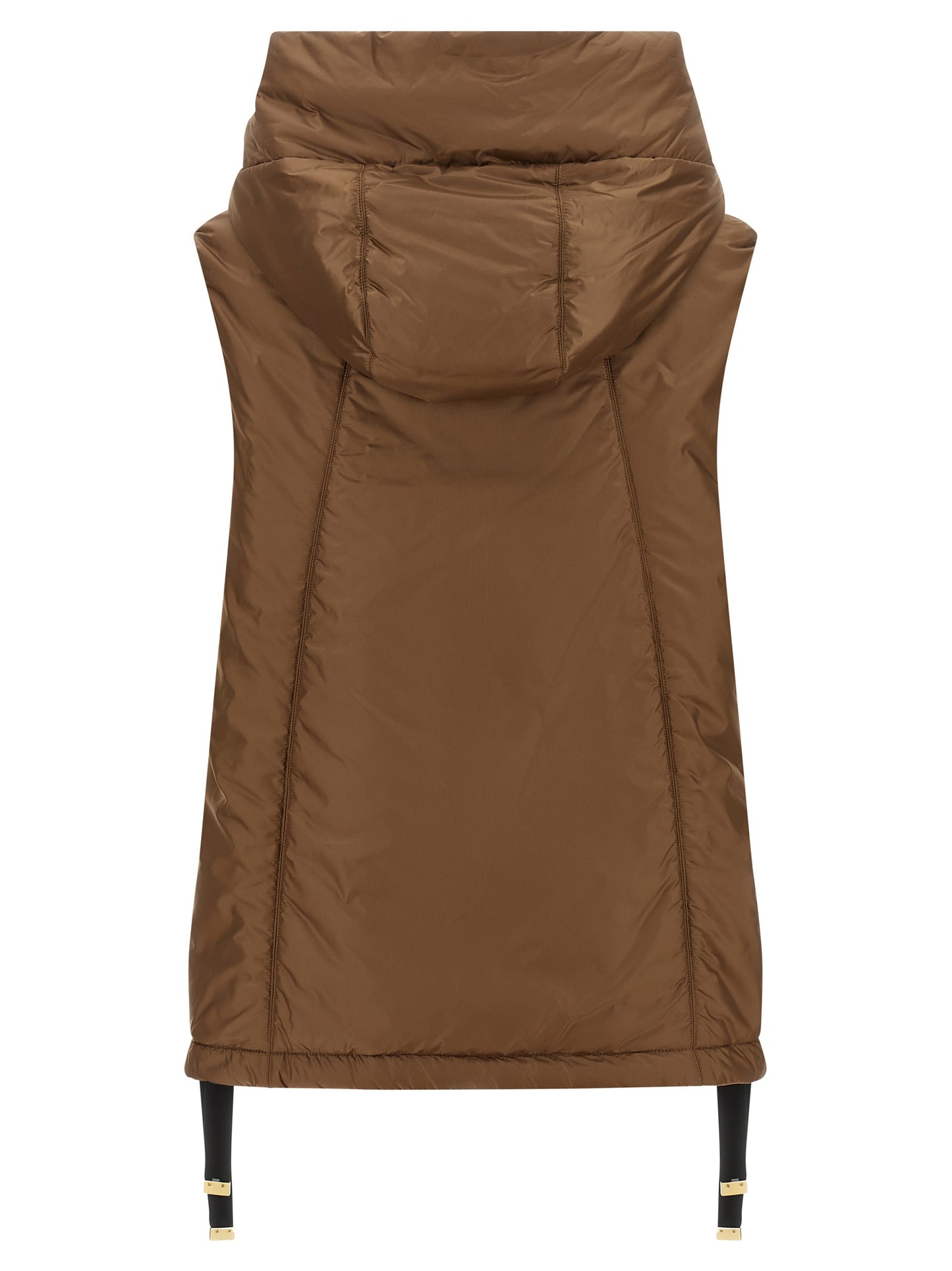 Brown Polyester Sleeveless Jacket