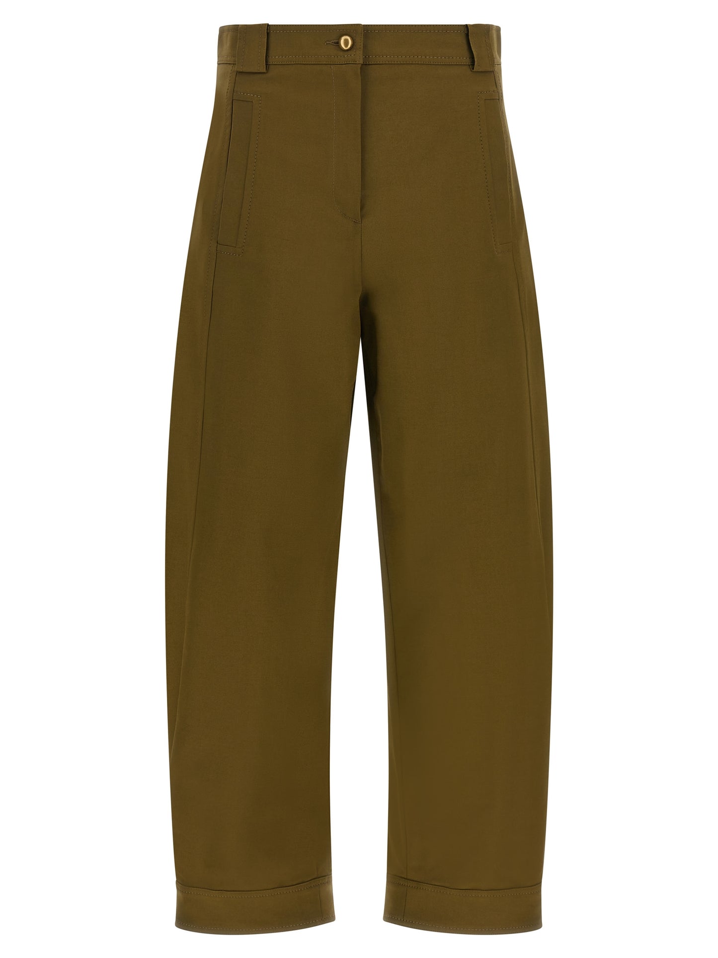 Bicolor Cotton Cropped Pants