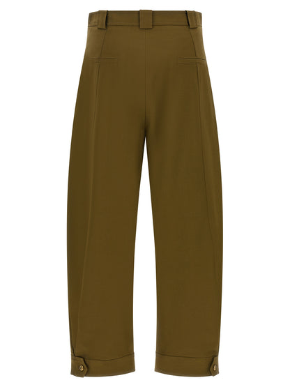 Bicolor Cotton Cropped Pants
