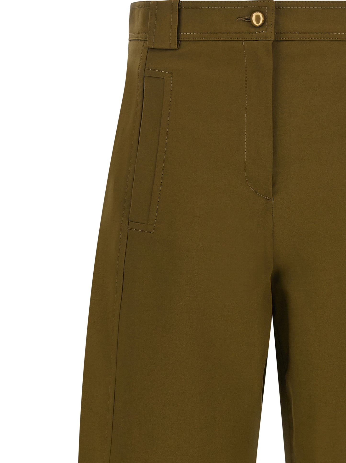 Bicolor Cotton Cropped Pants