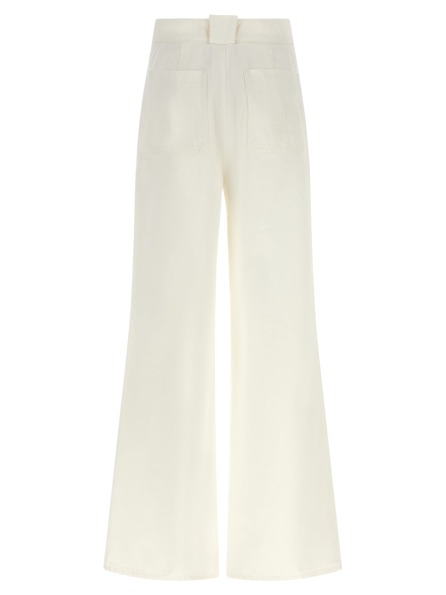 White Cotton Flared Pants
