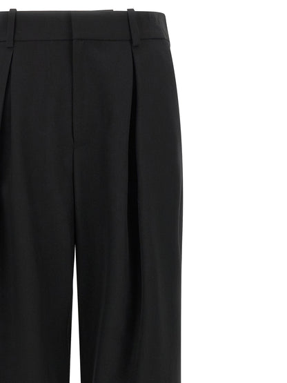 Black Polyester Casual Pants