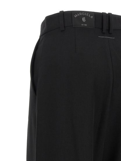Black Polyester Casual Pants