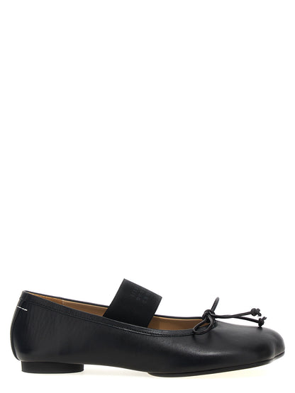 Black Leather Ballet Flats