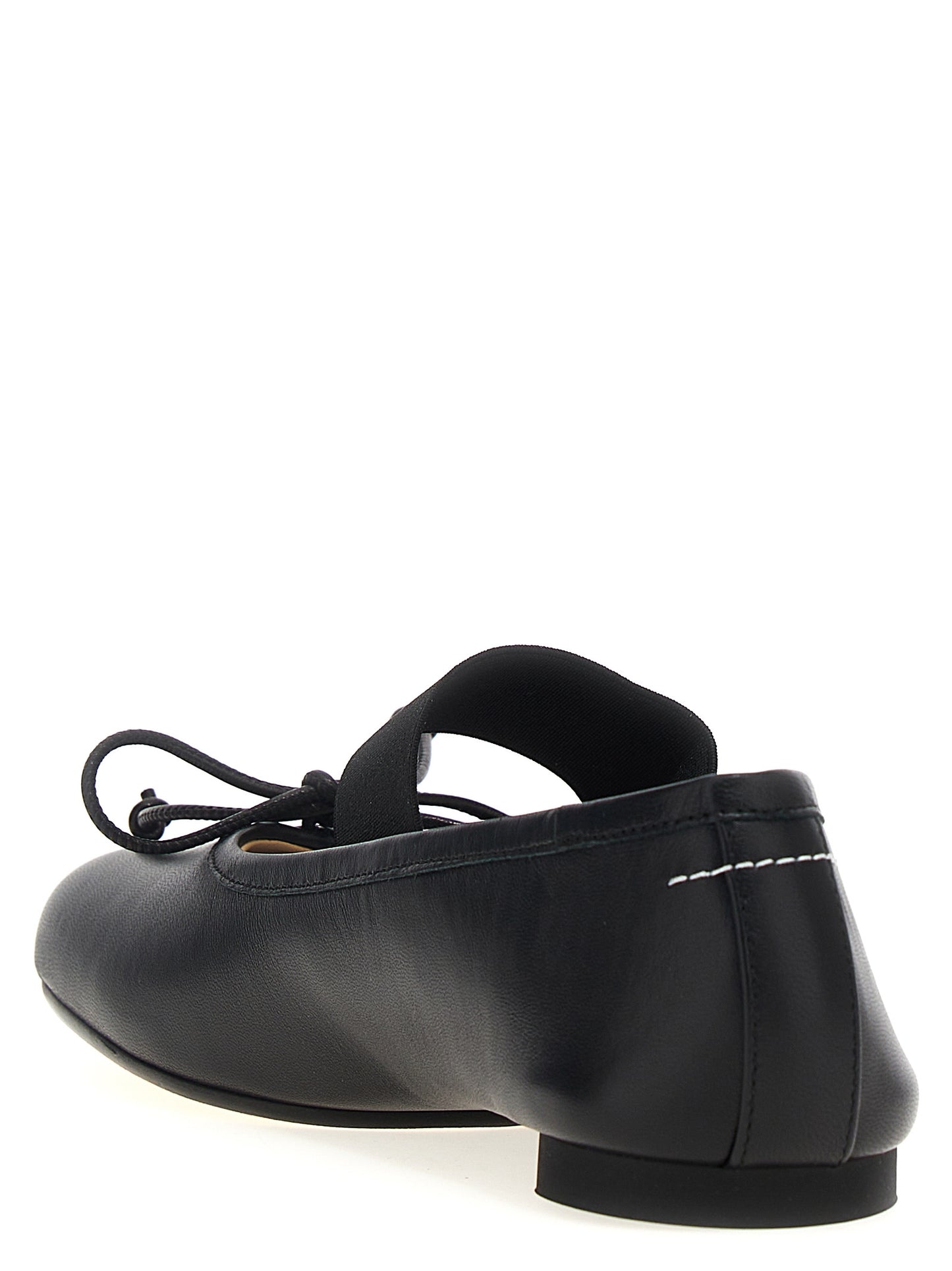 Black Leather Ballet Flats