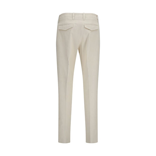 Beige Viscose Casual Pants