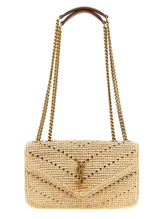 Beige Raffia Shoulder Bag