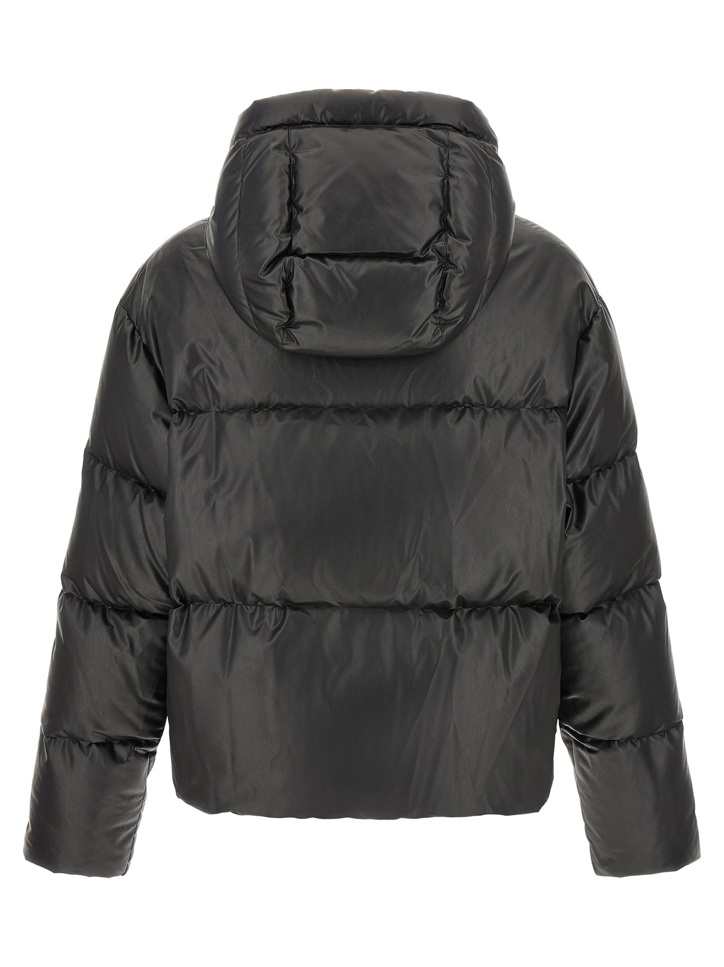 Black Polyester Full-Length Jacket
