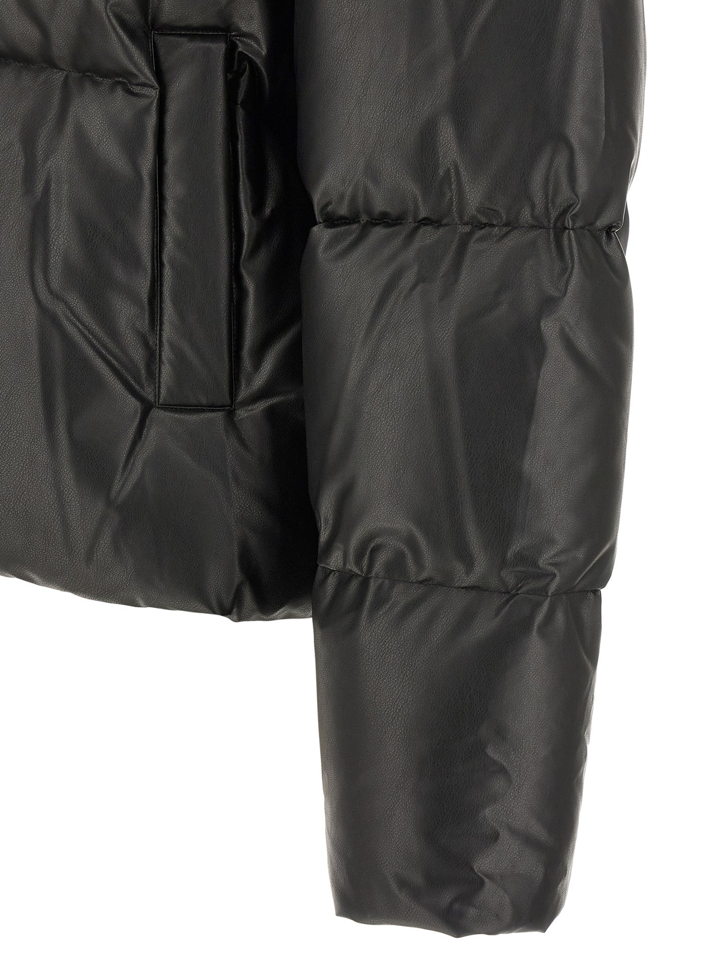 Black Polyester Full-Length Jacket