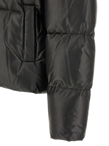Black Polyester Full-Length Jacket