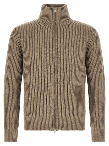 Beige Wool Full-Length Jacket