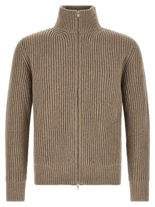 Beige Wool Full-Length Jacket