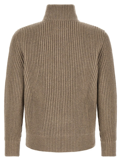 Beige Wool Full-Length Jacket