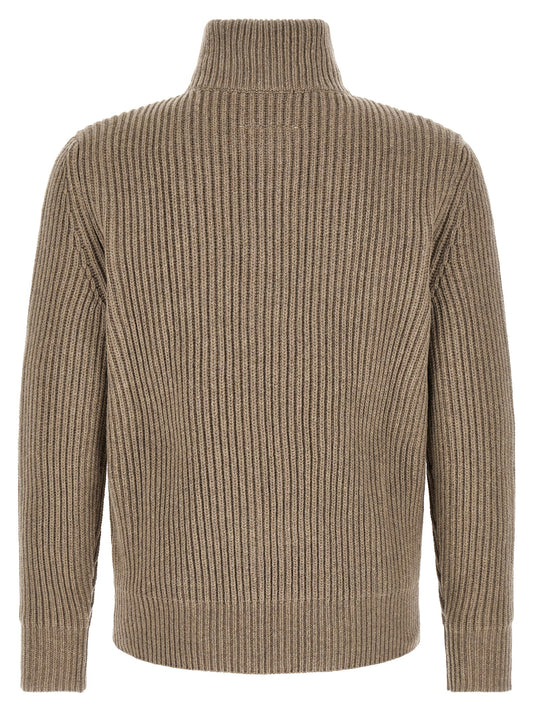 Beige Wool Full-Length Jacket