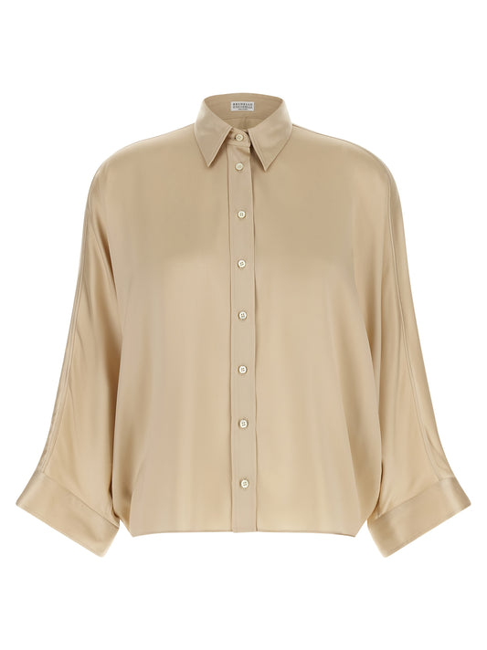 Beige Silk Blouse