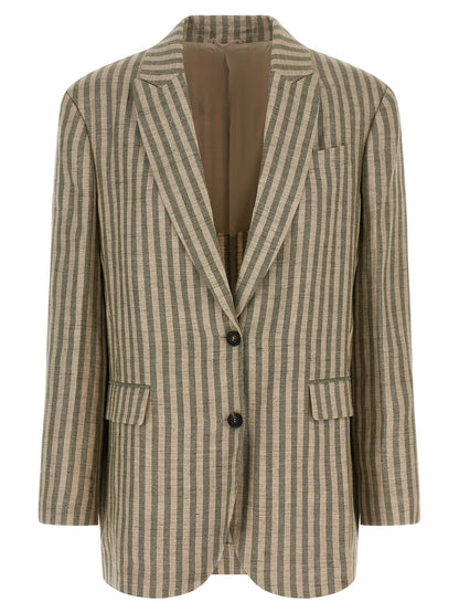 Bicolor Linen Blazer