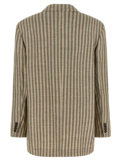 Bicolor Linen Blazer