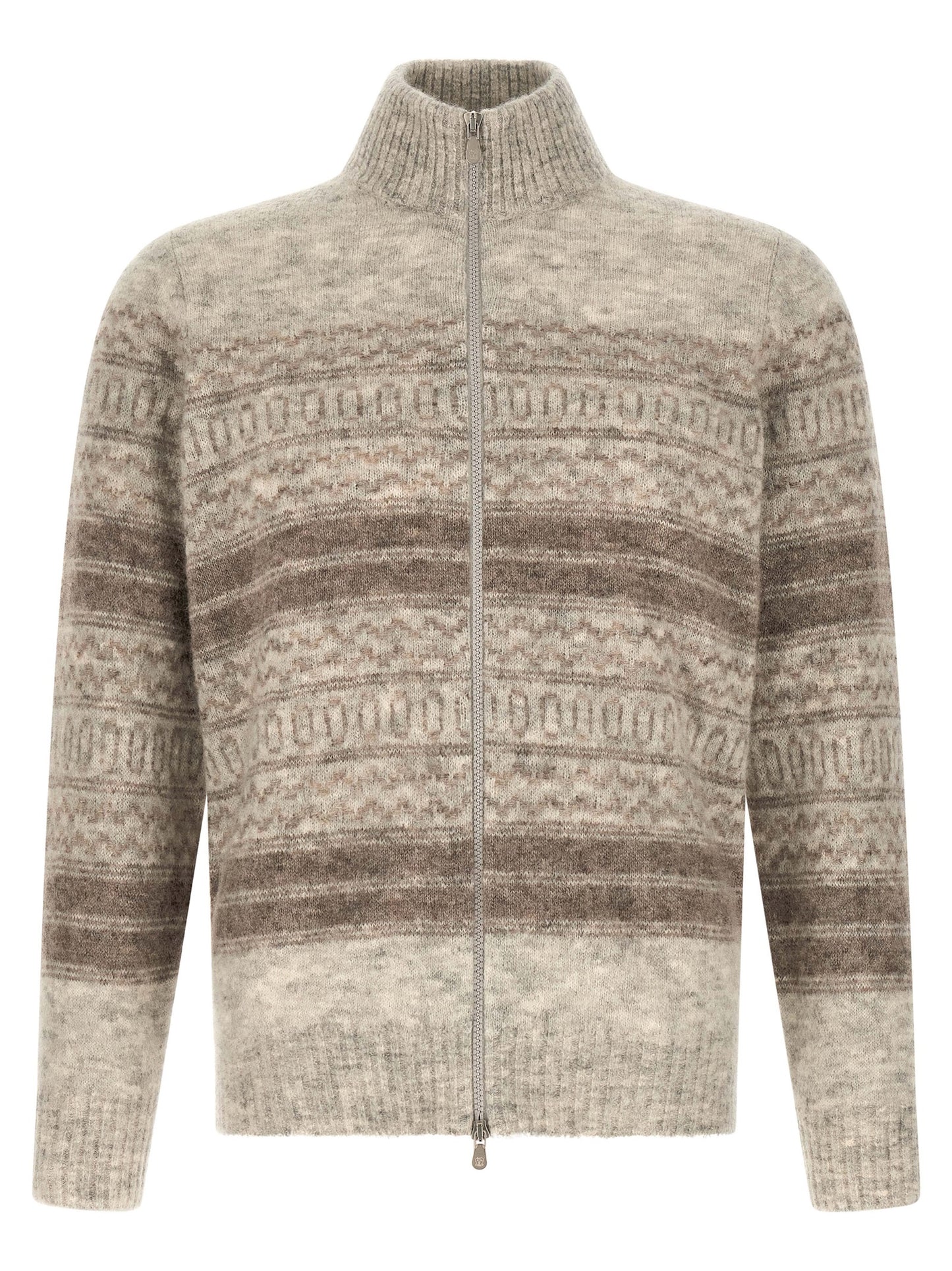 Beige Alpaca Leather Cardigan
