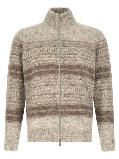 Beige Alpaca Leather Cardigan