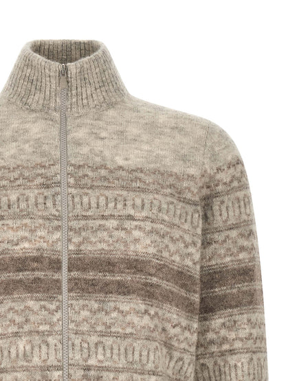 Beige Alpaca Leather Cardigan