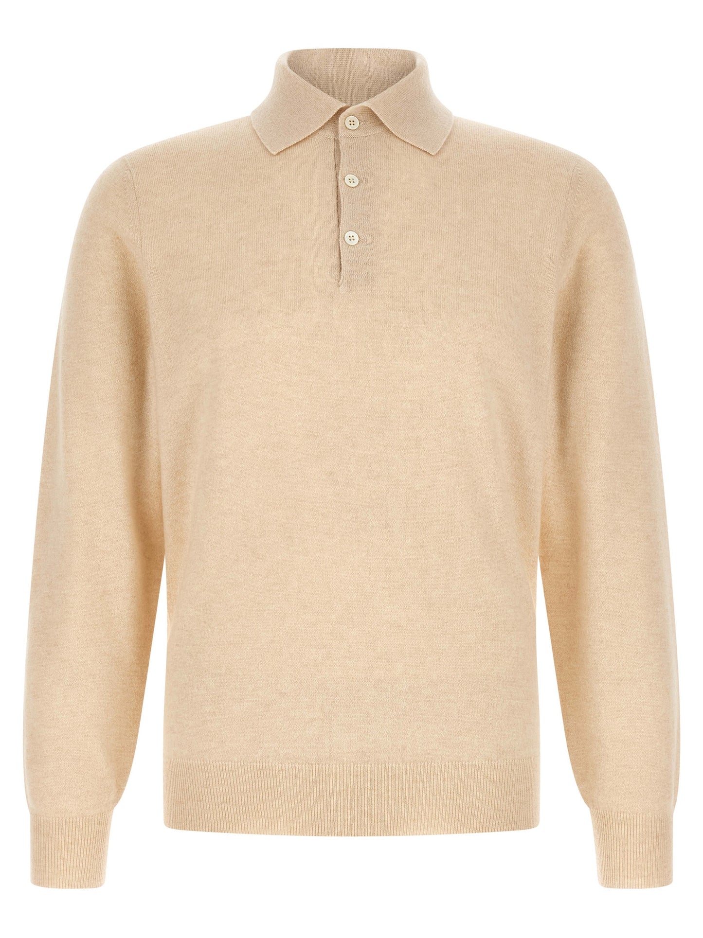 Beige Cashmere Polo Shirt