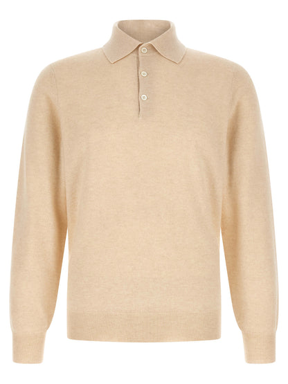 Beige Cashmere Polo Shirt