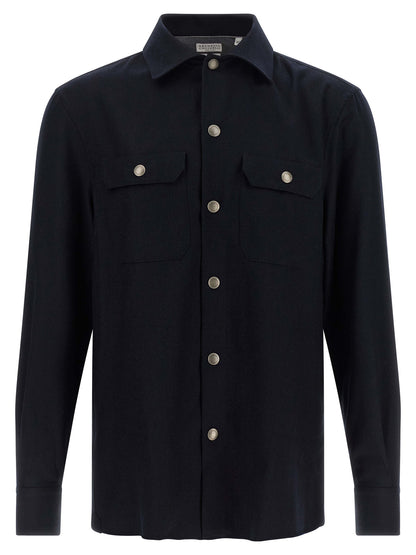 Blue Virgin Wool Blouse