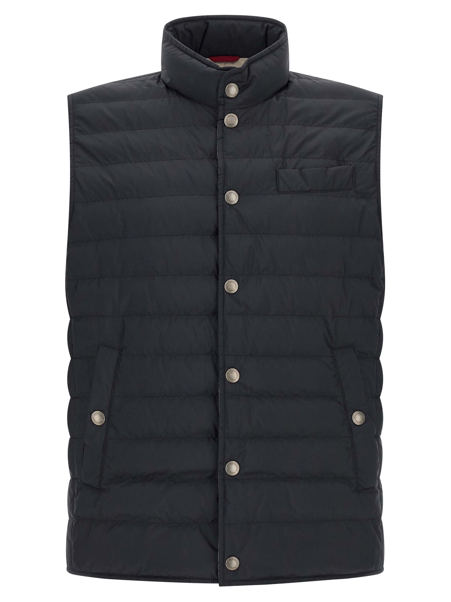 Blue Polyester Sleeveless Jacket