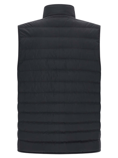 Blue Polyester Sleeveless Jacket