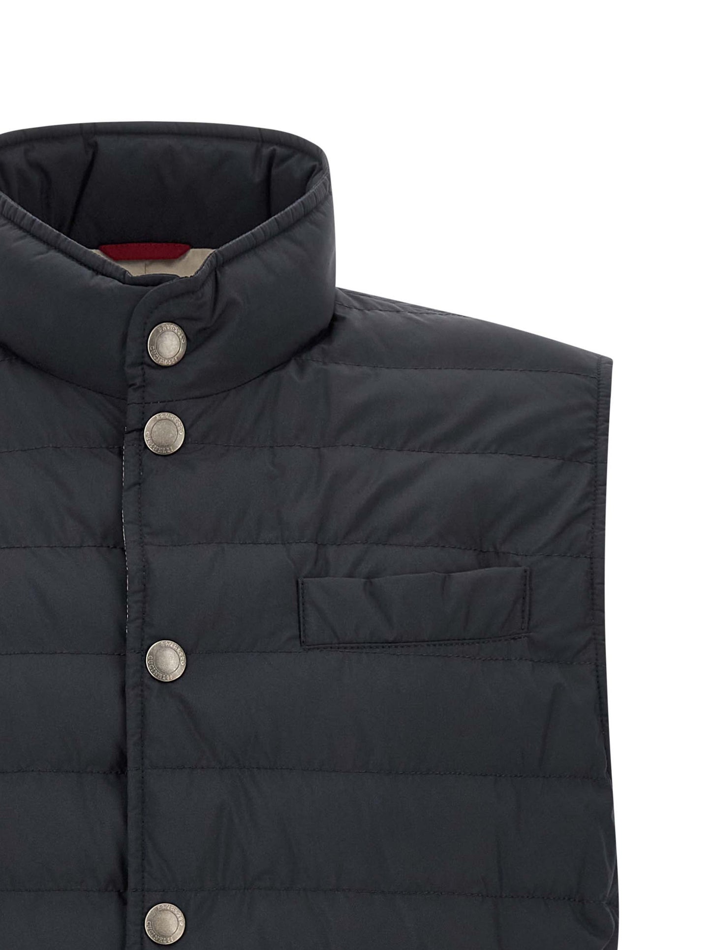 Blue Polyester Sleeveless Jacket
