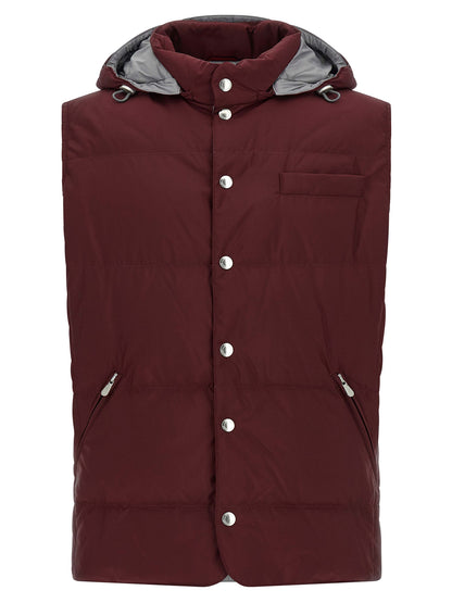Bordeaux Polyester Sleeveless Jacket