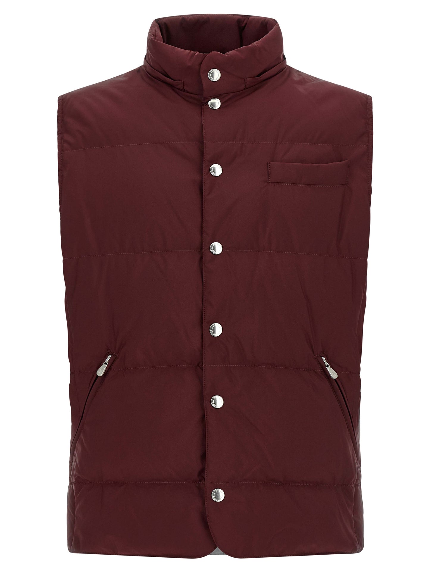 Bordeaux Polyester Sleeveless Jacket