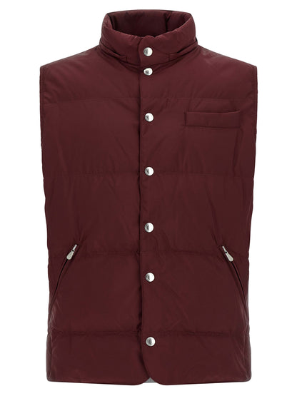 Bordeaux Polyester Sleeveless Jacket