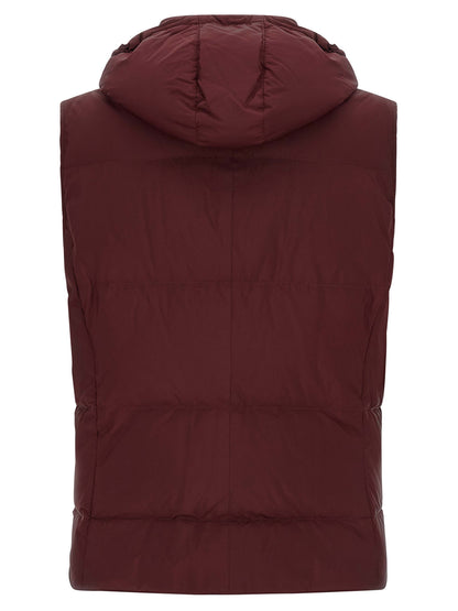 Bordeaux Polyester Sleeveless Jacket