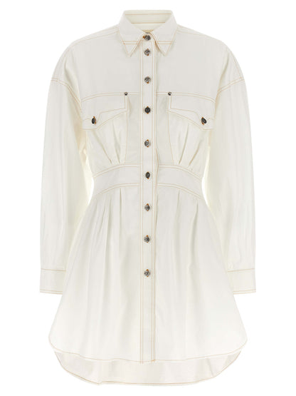 White Cotton Short Dress