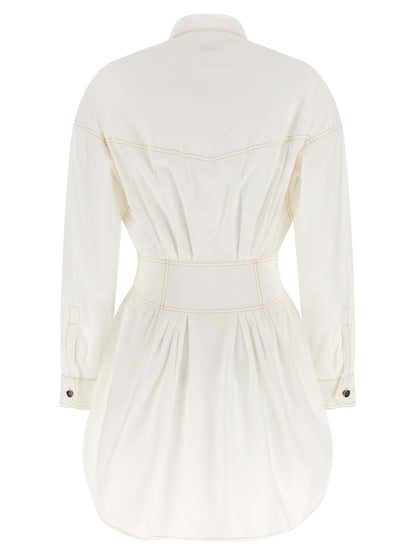 White Cotton Short Dress