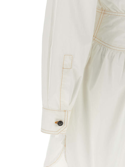 White Cotton Short Dress