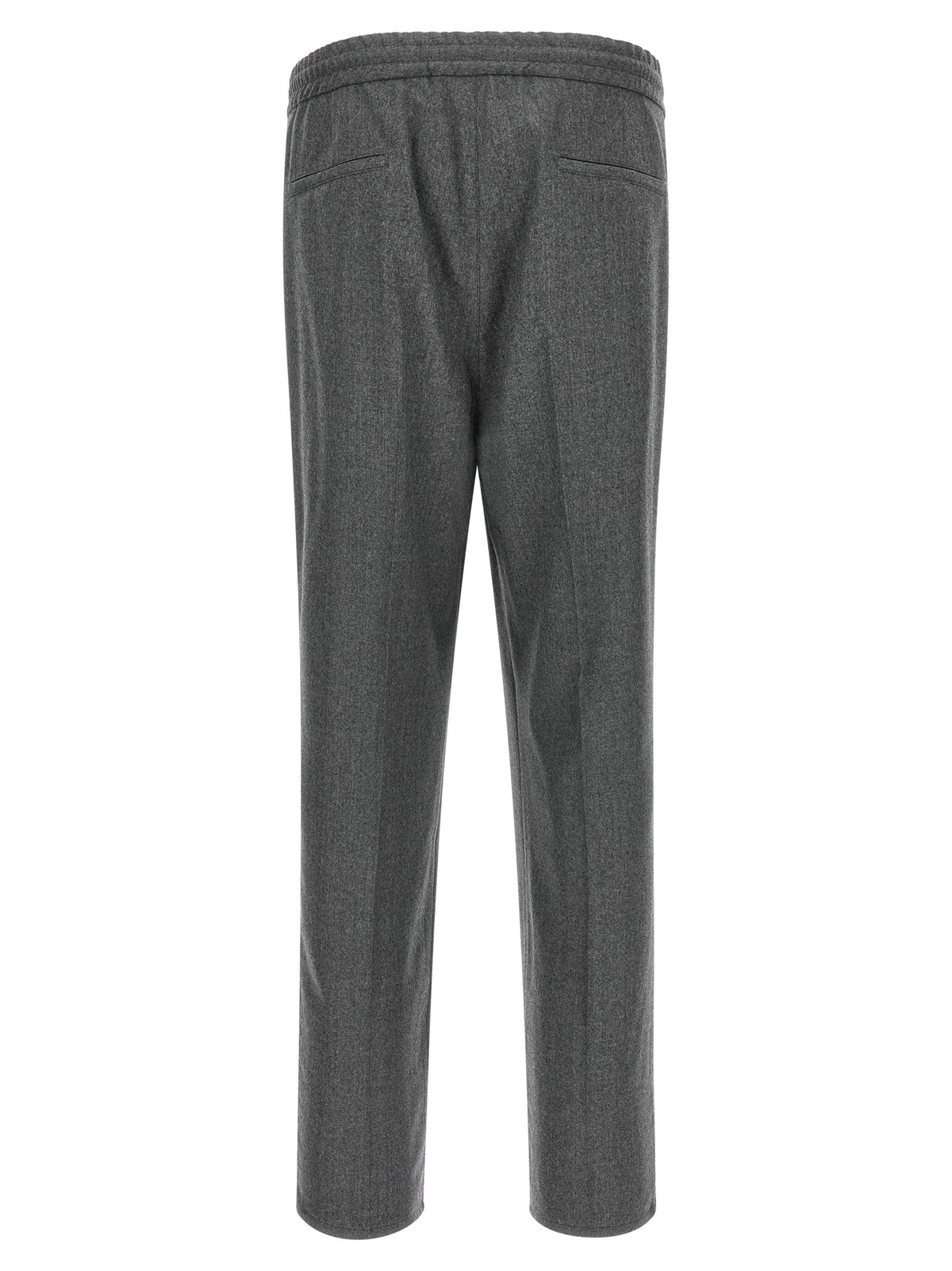 Gray Virgin Wool Casual Pants
