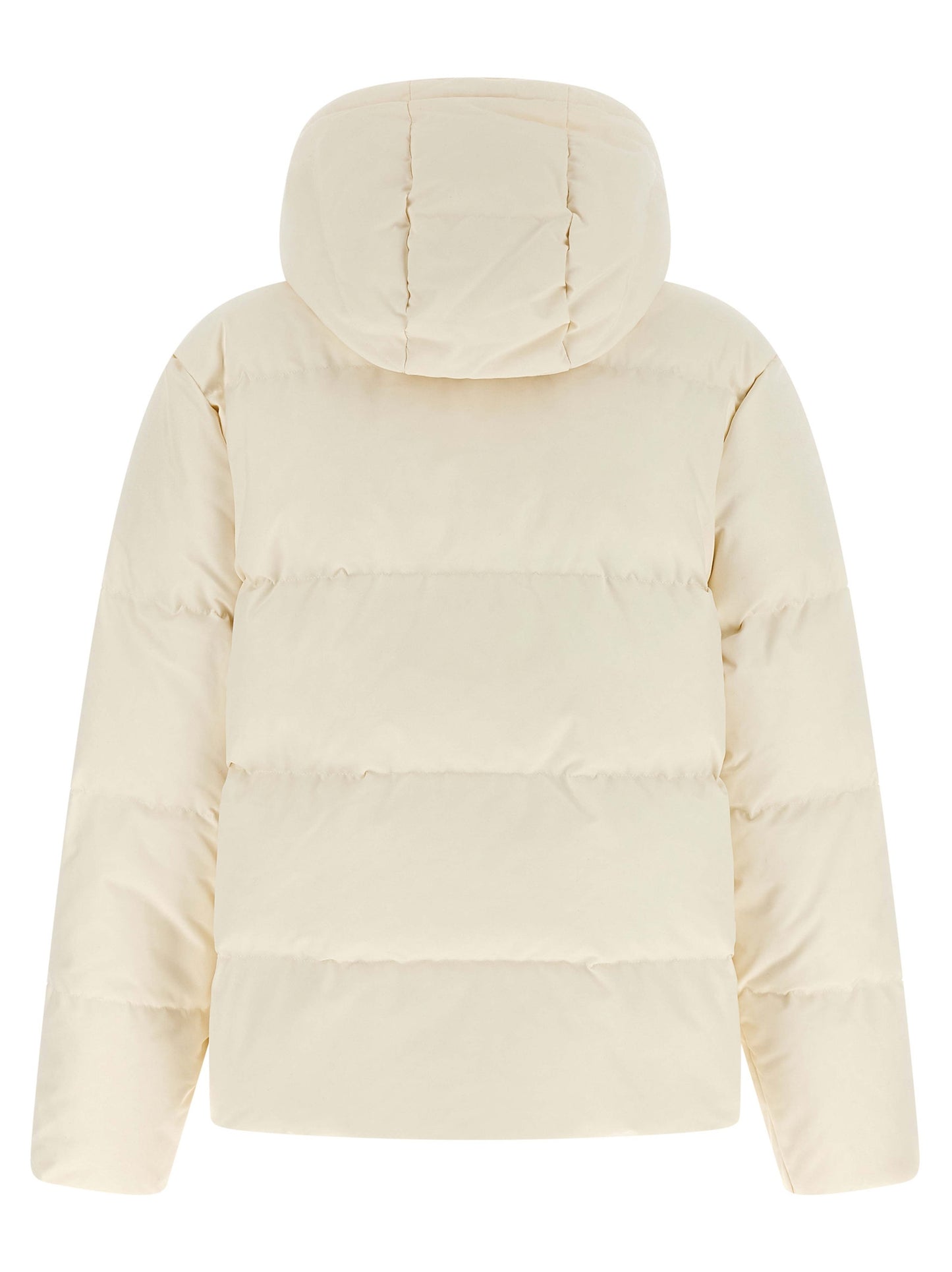White Polyester Full-Length Jacket