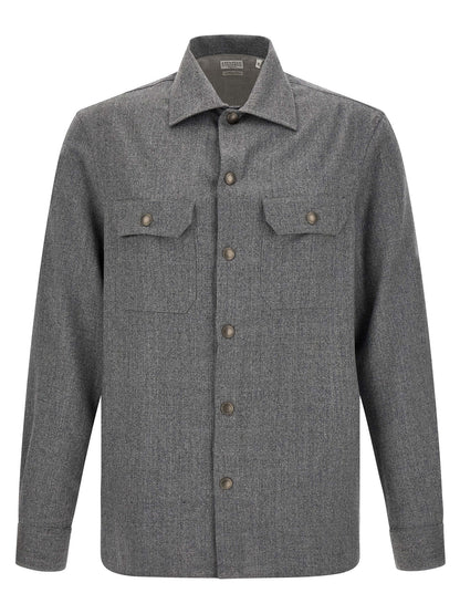 Gray Virgin Wool Blouse