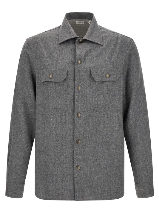 Gray Virgin Wool Blouse