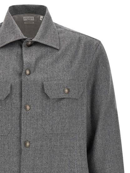 Gray Virgin Wool Blouse