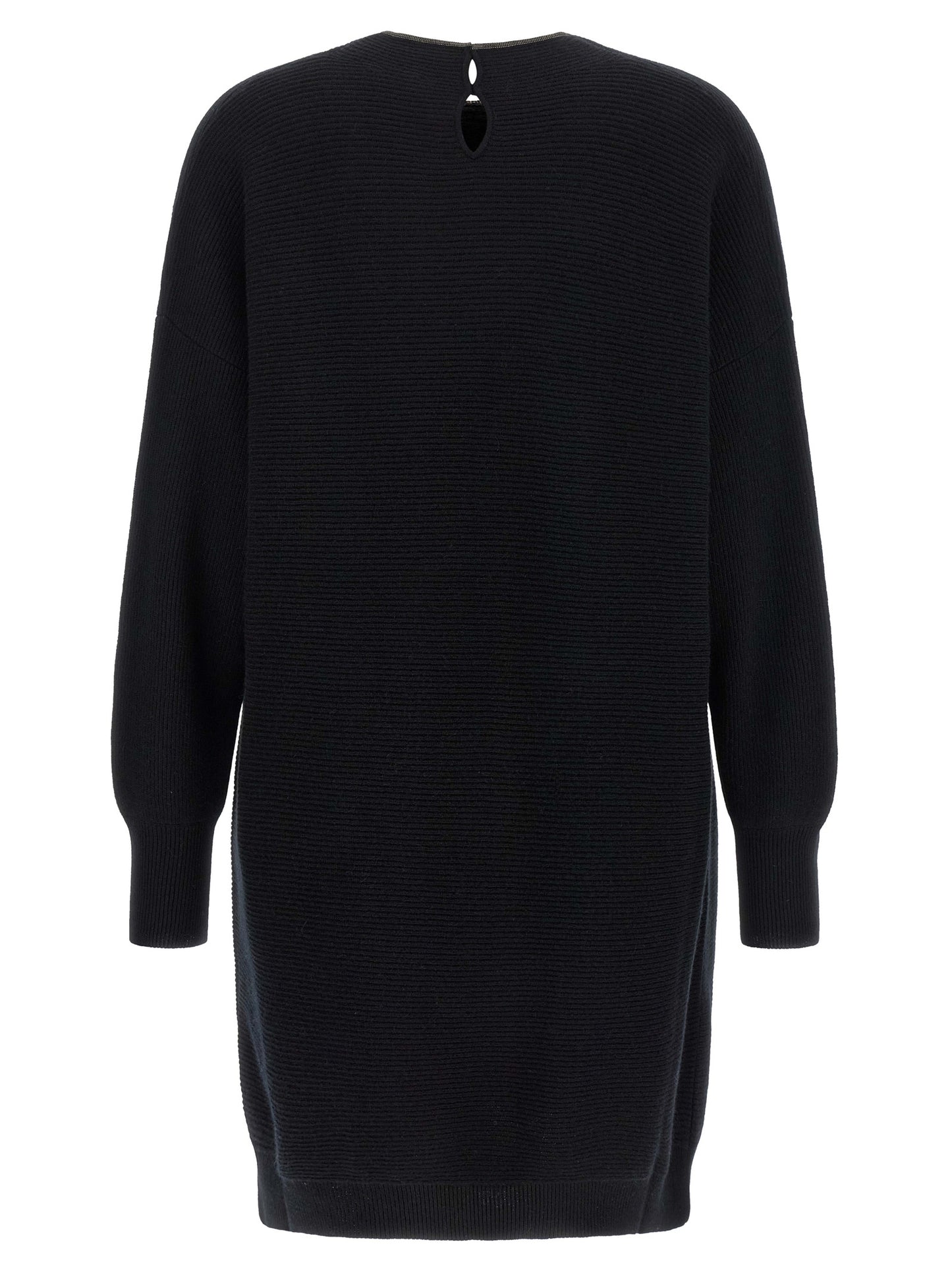 Black Virgin Wool Short Dress