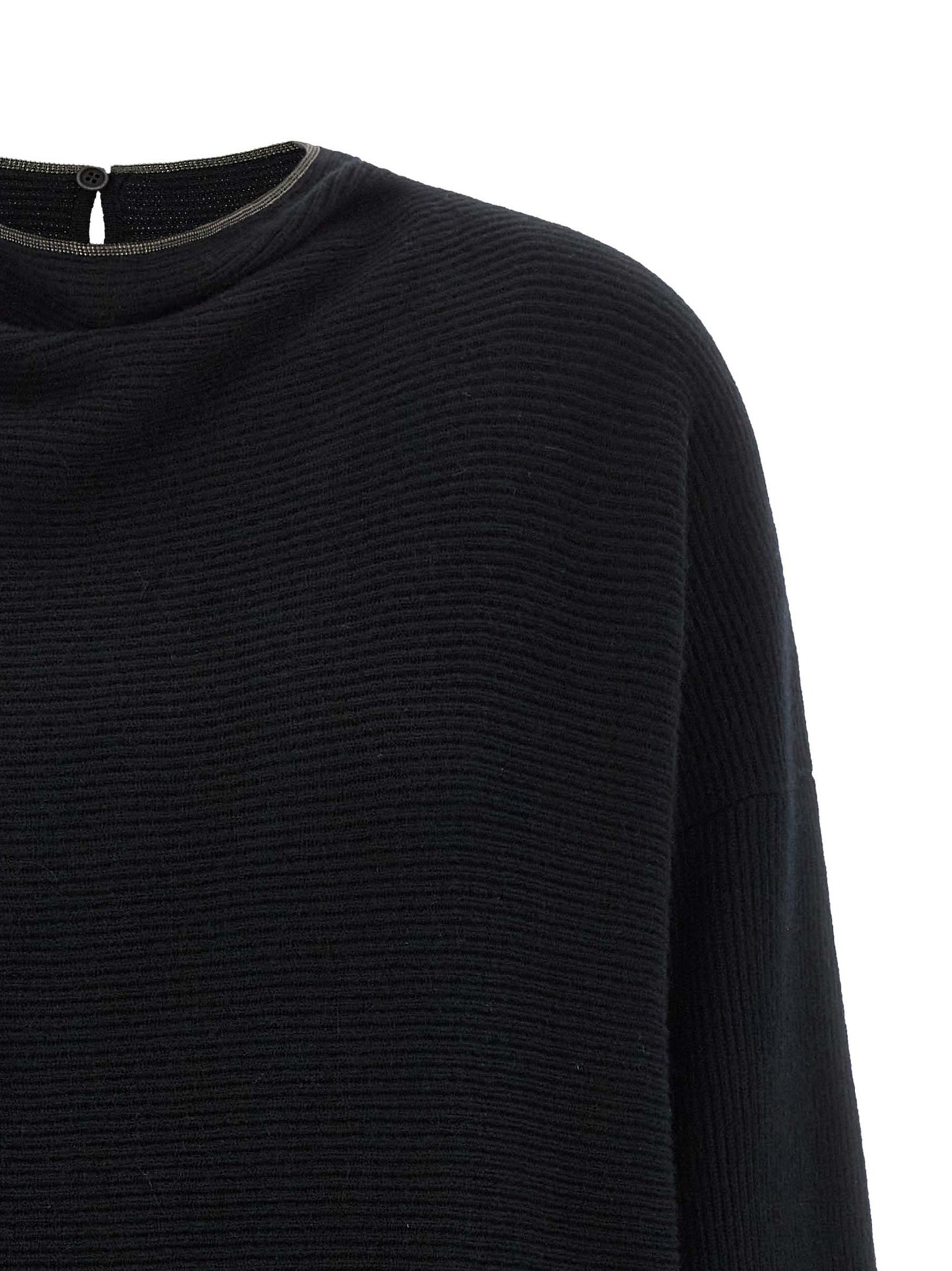 Black Virgin Wool Short Dress