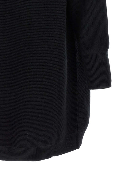 Black Virgin Wool Short Dress