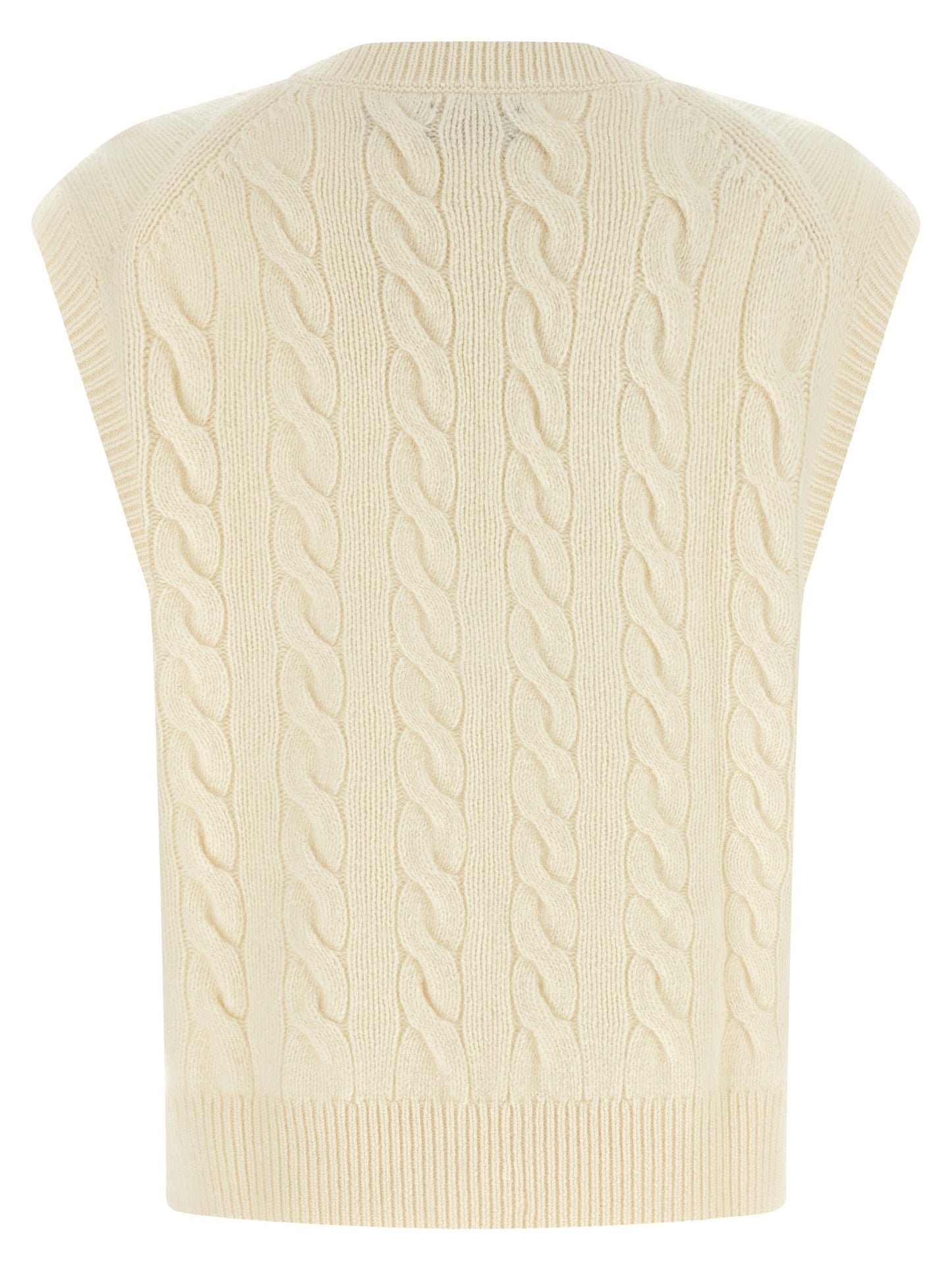 White Wool Sleeveless Jacket