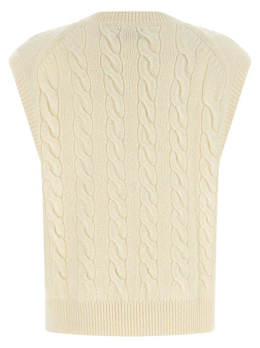 White Wool Sleeveless Jacket