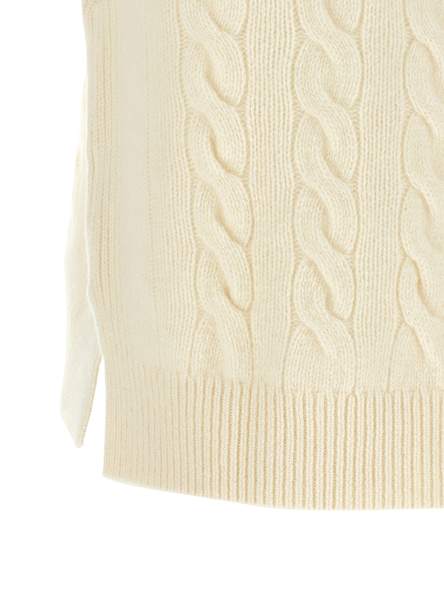 White Wool Sleeveless Jacket