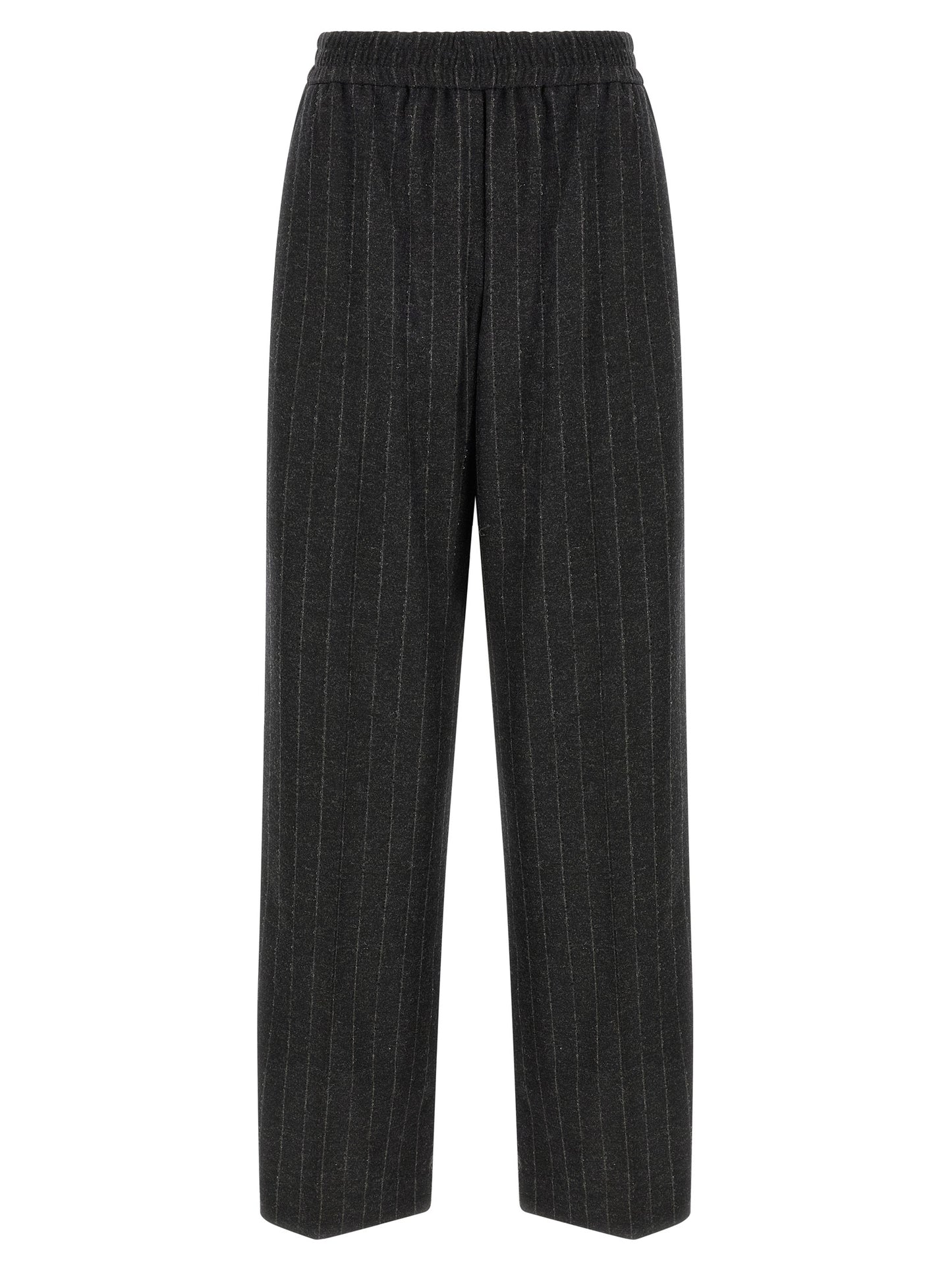 Gray Virgin Wool Casual Pants