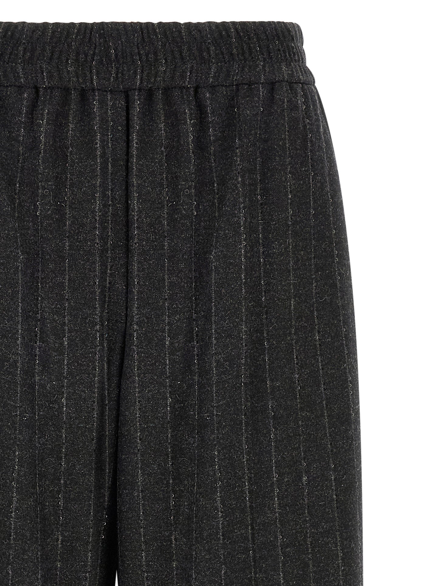Gray Virgin Wool Casual Pants